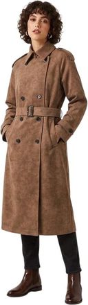 Biba Trenchcoat van kunstleer voor dames (Chocolade)