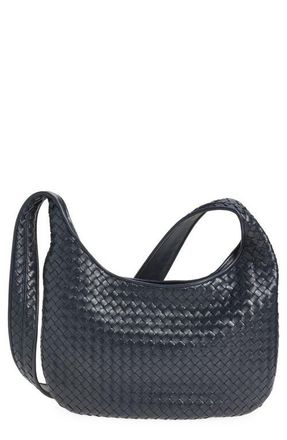 Bottega Veneta Veneto Intrecciato Leather Crossbody Bag in Midnight/silver at Nordstrom