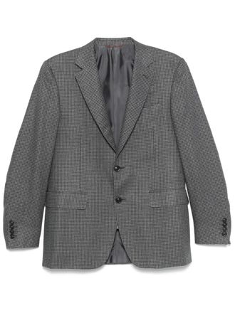 Canali houndstooth-pattern blazer - men - Silk/Cupro - 52 - Grey