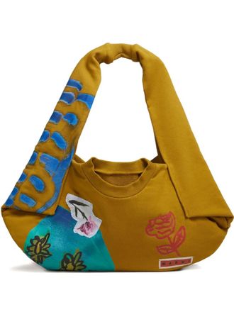 Marni floral-motif tote bag - Yellow