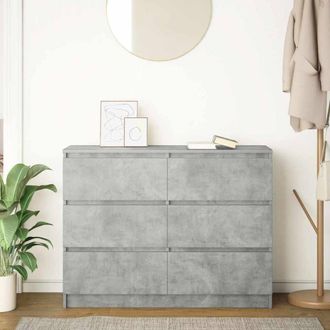 Berkfield Home Sideboard Concrete Grey 100x35x76 cm Engineered Wood | Size: 100 x 35 x 76 cm