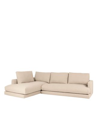 Deco Wood Sof&aacute; 4 plazas con chaise longue izquierdo tono beige 325x212cm