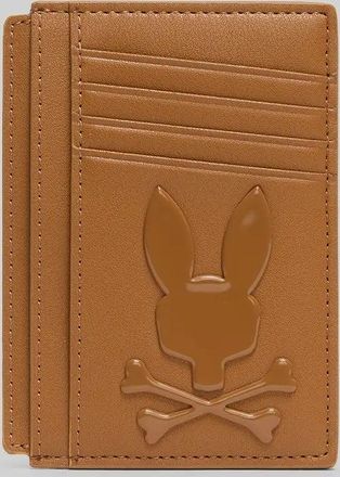 Psycho Bunny Mens Bunny Card Case 214 TAN / O/S