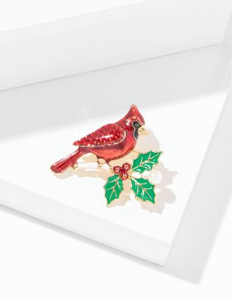 Talbots Classic Cardinal Brooch - Red Mult /Gold - 001 Talbots