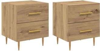 vidaXL Bedside Cabinet with Drawer 2 pcs Artisan Oak 40 x 35 x 47.5 cm vidaXL