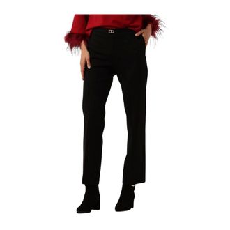 Twinset Broeken, Dames, Zwart, S, Zwarte Elegante Pantalon voor Vrouwen