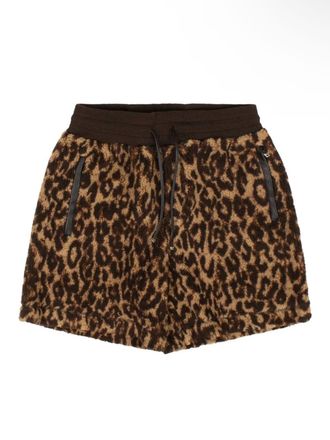 Amiri Printed Leopard Fleece Shorts- Brown / Tan