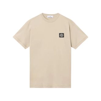 Stone Island T-Shirts, male, Beige, L, Compass Logo T-Shirt Desert
