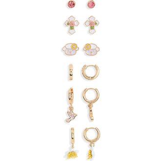 Leith Easter Faith 6-Pack Assorted Earrings in Yellow Multi- Gold at Nordstrom Rack