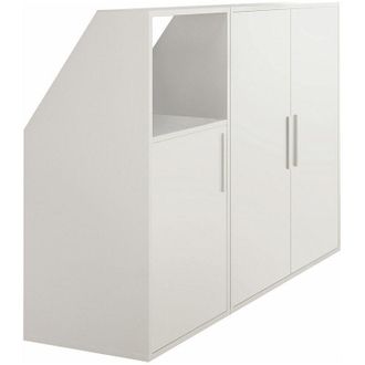 Vente-Unique Vente-unique - Mobile per mansarda 3 ante e 1 nicchie Bianco - adezio