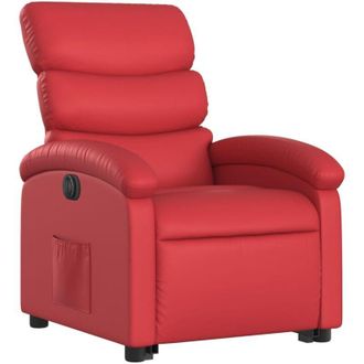 vidaXL Vidaxl - Sill&oacute;n Elevable El&eacute;ctrico Cuero Artificial Rojo