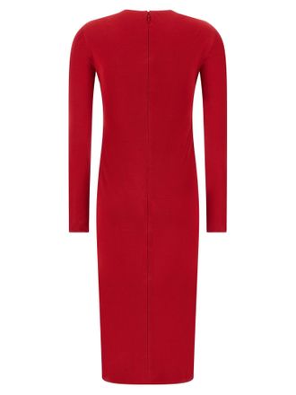 Versace Safety Pin Embellished Dress - Red
