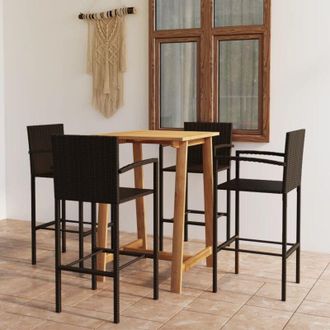 vidaXL 5 Pcs Bar Juego Para Brown Garden