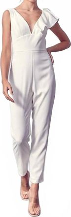 DO+BE Collection Woven Straight Leg Jumpsuit In White