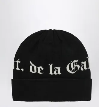 Gallery Dept. Black wool beanie with logo intarsia