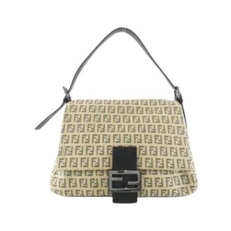 Fendi Pre-owned Mamma Baguette Canvas Shoulder Bag - Dames - Pre-owned - Beige - Maat: ONE Size