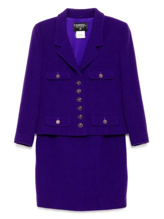 Chanel 1995 setup suit jacket skirt - Purple