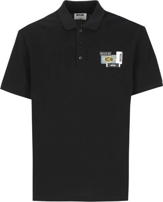 Moschino Tops, Heren, Zwart, M, Poloshirt