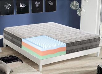 Materassi & Doghe Ilovesleep - Colch&oacute;n 180x200 De Viscogel En Espuma Viscoel&aacute;stico Altura 22cm Y 3 Capas Diferentes