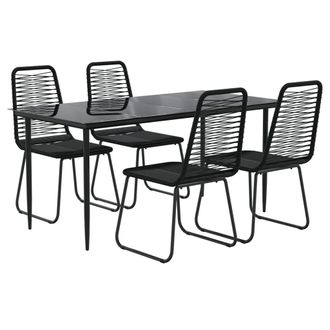 vidaXL Juego De Comedor Para Jard&iacute;n 5 Piezas Negro Vidaxl