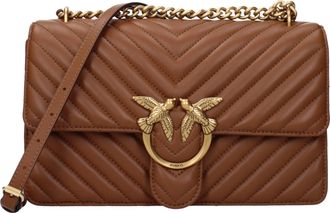 Pinko Pinko Love One crossbodytas dames bruin leer