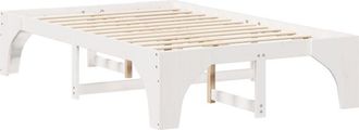 vidaXL Floor Bed Frame with Storage White Solid pine wood Vidaxl