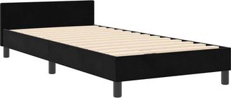 vidaXL Bed Frame with Headboard Black 100 x 200 cm Velvet Vidaxl