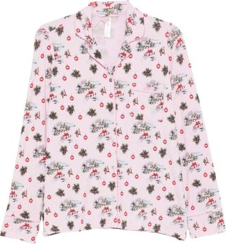 SKIMS Set Pigiama Lungo Stampato - - Nightwear & Lounge - Donna - Rosa - M