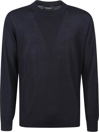 Emporio Armani Klassieke Essential Sweater - Heren - Ronde hals truien - Blauw - 2XL - Truien & Vesten
