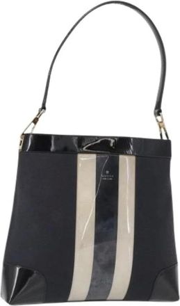 Gucci Pre-owned Shoulder Bags, female, Black, Size: ONE SIZE Pre-owned Canvas Shoulder Bag