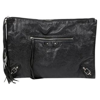 Balenciaga Pre-owned Clutches, female, Black, Size: ONE SIZE Pre-owned Classic Motor Clutch