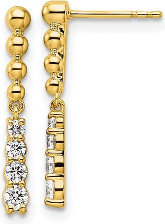 Diamond2Deal 14k Yellow Gold 1/3 Round Ct Lab Grown Diamond Drop Dangle Earrings