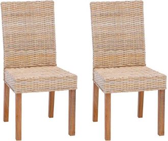 vidaXL Silla De Comedor 2 Pcs Natural 45 X 54 X 93 Cm Vidaxl