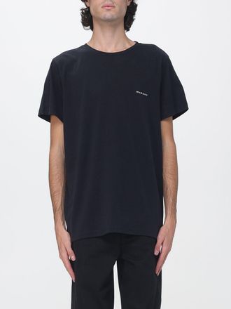 Isabel Marant T-shirt girocollo in cotone con logo a contrasto e spalle cadute