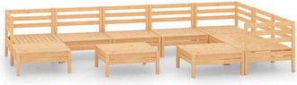 vidaXL Juego De Muebles De Jard&iacute;n 10 Piezas Madera Maciza De Pino Vidaxl