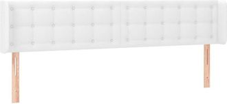 vidaXL Cabecero Con Led Cuero Sint&eacute;tico Blanco 183x16x78/88 Cm Vidaxl