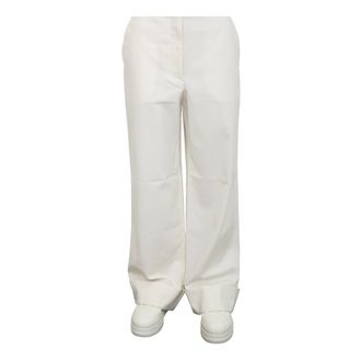 A|X Armani Exchange Wide Trousers, female, White, Size: S Trousers Avorio
