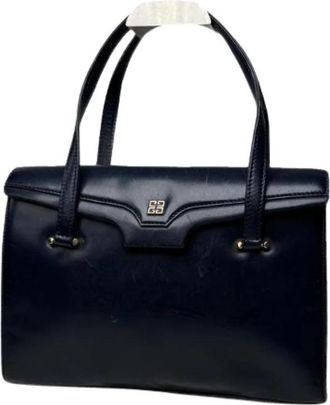 Givenchy Pre-owned Leren Handtas - Dames - Vintage Handtas - Blauw - ONE Size - Leer - Vintage