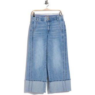 Democracy High Waisted Cuffed Crop Wide Leg Jeans in Light Blue Artisinal at Nordstrom Rack, Size 10P