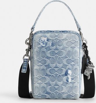 Coach Tristan Crossbody Bag 14 In Loved Signature Denim With Charms