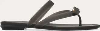 Ferragamo Women Vara bow jelly thong sandal Black Size 10