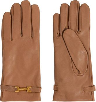 Reiss Harriet Leather Hardware Gloves