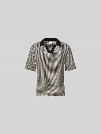 Officine G&eacute;n&eacute;rale Poloshirt mit gerippten Abschl&uuml;ssen in Black, Gr&ouml;&szlig;e XL