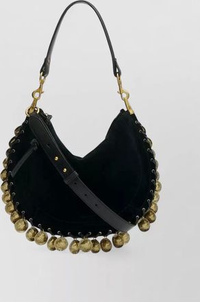 Isabel Marant soft shoulder bag zip gold medallions suede