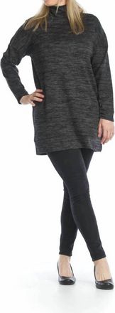 Papillon Heathered High Neck Sweater Dress In Black