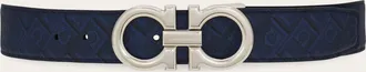 Ferragamo Men Reversible and adjustable Gancini belt Blue
