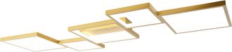 QAZQA Qazqa - Dise&ntilde;o Plaf&oacute;n Dorado Con Led 3 Niveles De Intensidad 5 Luces - Lejo Aluminio /acero /pl&aacute;stico Rectangular Incluye Led Max. 5 X 46 Watt