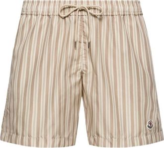Moncler Moncler Striped Swim Shorts, Men, Beige, Size: Xxl