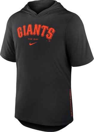 Nike San Francisco Giants Arched Wordmark Nike Mens Dri-FIT MLB Hooded T-Shirt in Black | 03NB00AGIA-6XV