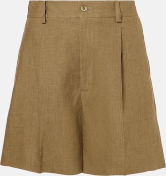 Ralph Lauren Collection Tracy pleated linen shorts